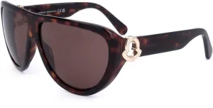 Sunglasses Moncler ML 0246 Anodize 52E Shiny Red Havana, Rose Gold Logo/Brown