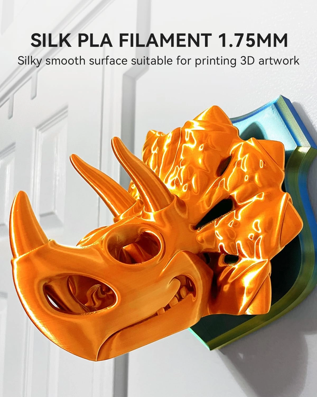 SUNLU 3D Printer Silk Filament,Shiny Silk PLA Filament 1.75mm, Smooth Silky Surface, Great Easy to Print for 3D Printers, Dimensional Accuracy  /- 0.02mm, Silk Silver 1KG