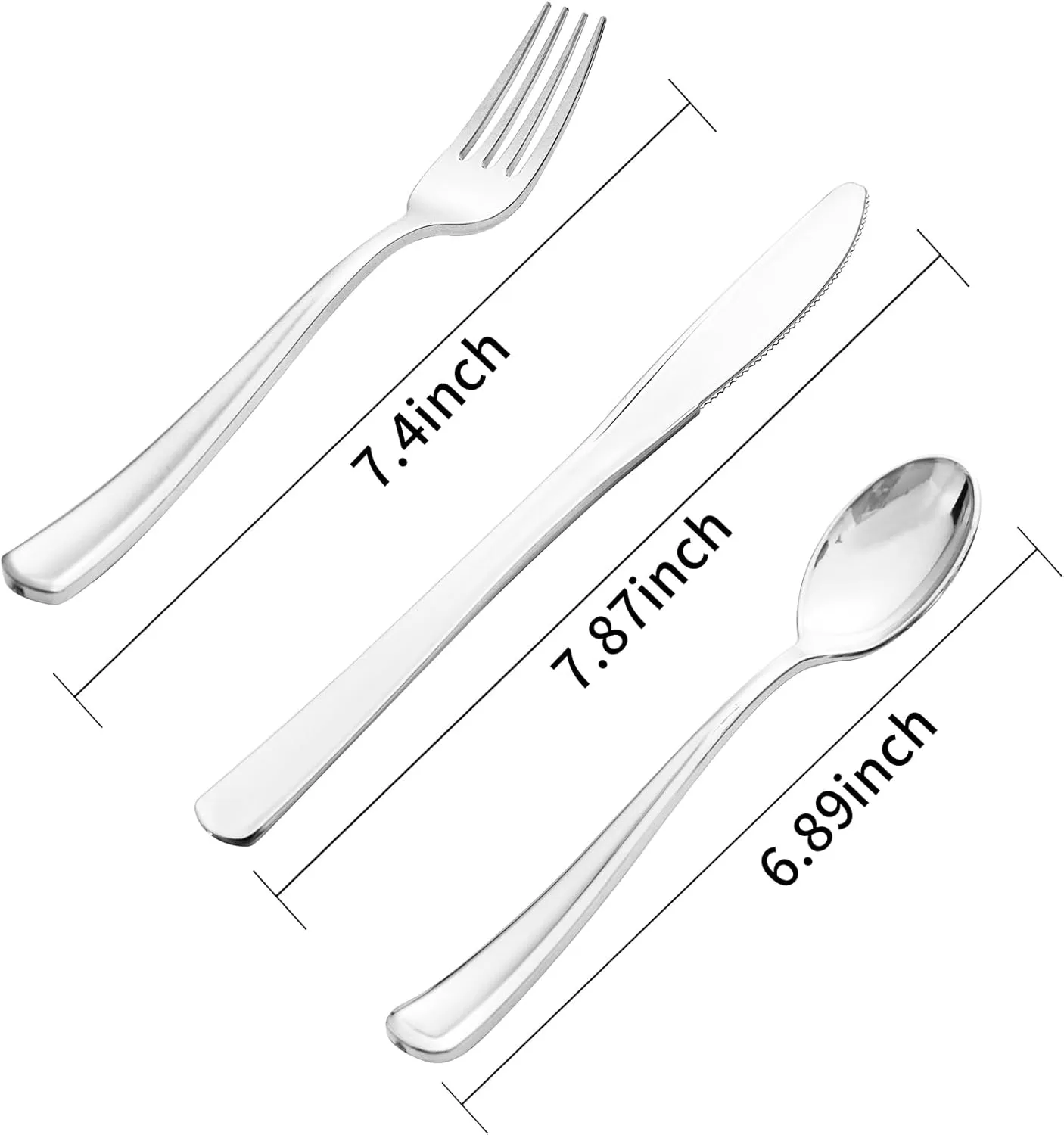Supernal 360pcs Plastic Silverware Heavy Duty, Silver Plastic Silverware,Plastic Silverware Sets for Parties,Plastic Forks and Spoons,Party Plastic Flatware Suit for Weddings, Birthday Parties