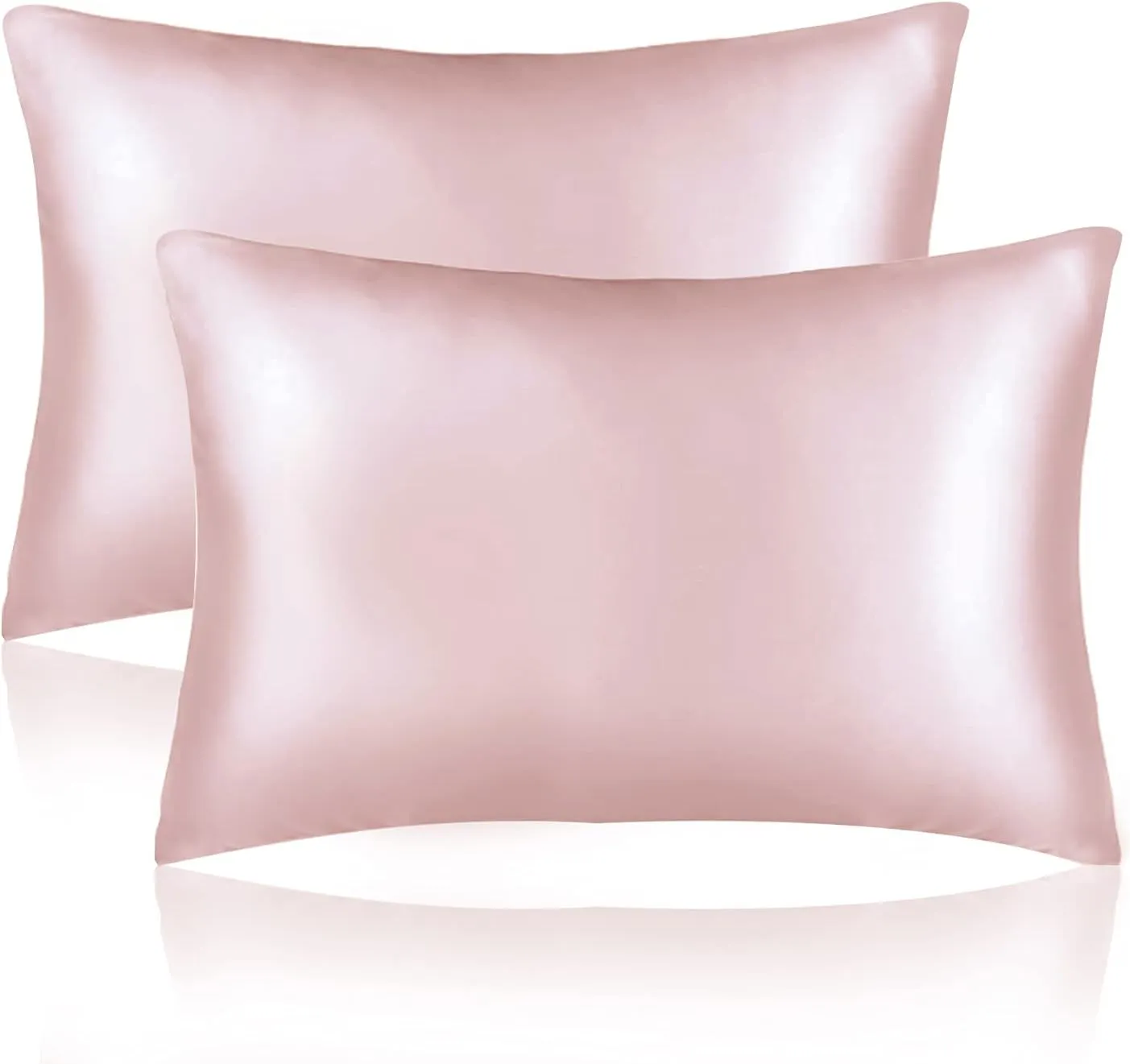 Sutuo Home Silk Pillowcase 2 Pack 100% Mulberry Silk Pillow Cases for Hair and Skin Grade 6A Both Sides 19 Momme Natural Real Silk Zipper Gift Pillow Cover for Girl's Sleep Standard 20"x26" Pale Pink