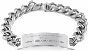 Switchboard Operator Mom Cuban Chain Stainless Steel Bracelet Gift