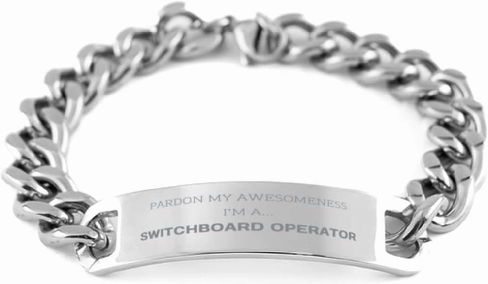 Switchboard Operator Mom Cuban Chain Stainless Steel Bracelet Gift