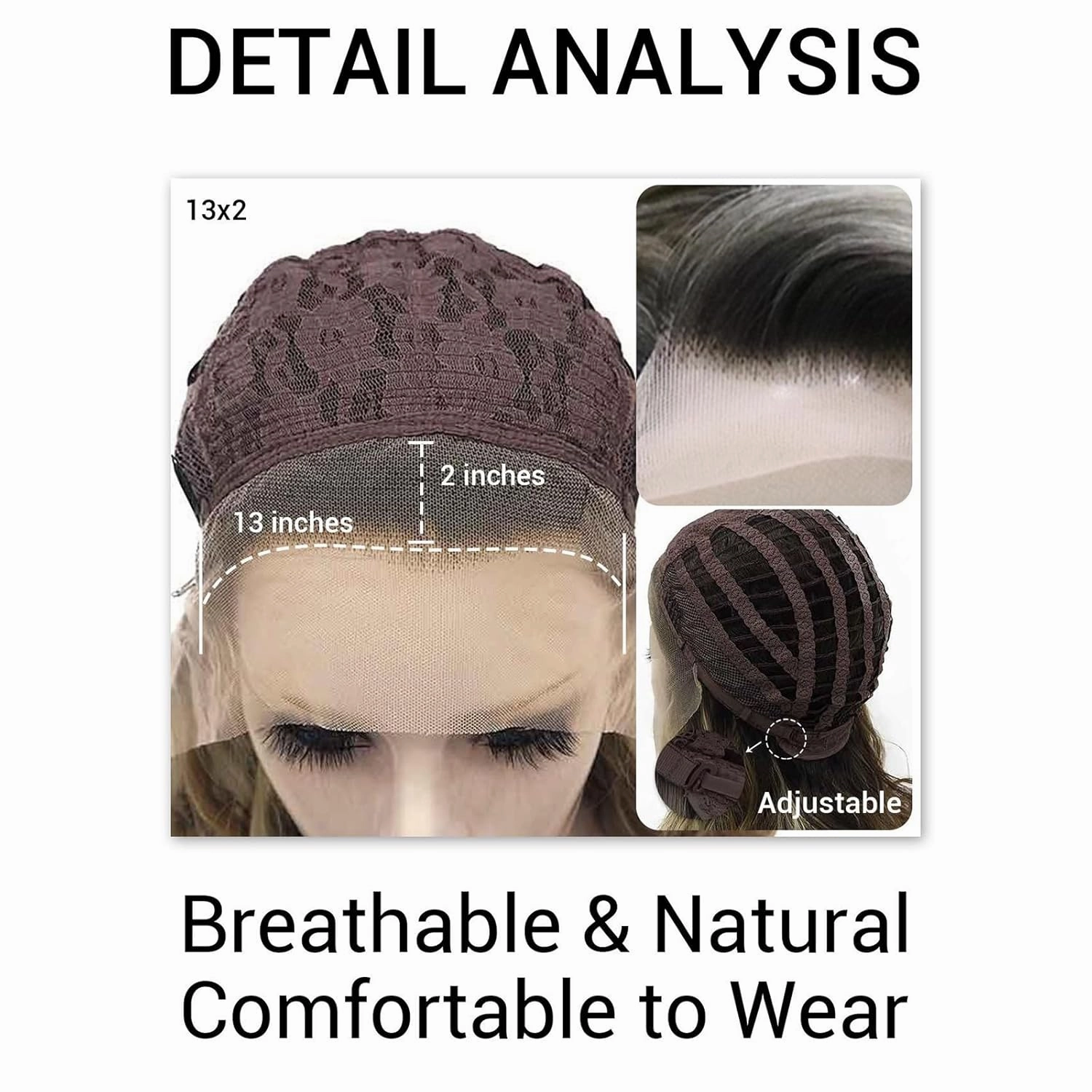 Synthetic Lace Front Wigs: Brown Highlight Ash Blonde 13*2 Inches Lace Front Wig, Short Bob Curly Wigs Synthetic Hair 16 Inches Wig Free Part with Natural Hairline Shoulder Length (Blonde Brown)