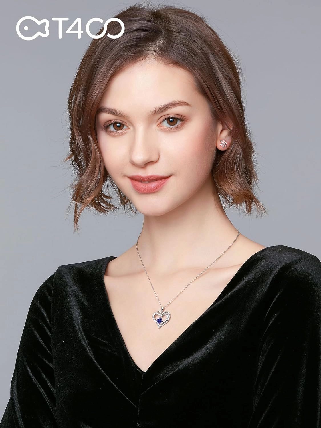 T400 Heart Necklaces for Women 925 Sterling Silver Birthstone Necklace I Love You for Always and Forever Pendant Jewelry Birthday Anniversary for Her