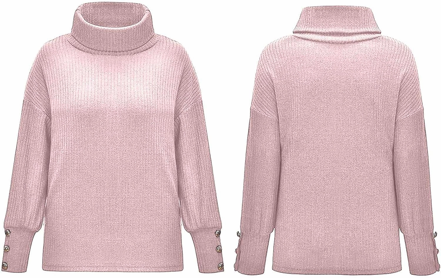 TANGNADE Turtleneck Sweater Women Plus Size Tunic Long Sleeve Cable Knit Sweaters Lightweight Chunky Pullover High Neck