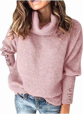 TANGNADE Turtleneck Sweater Women Plus Size Tunic Long Sleeve Cable Knit Sweaters Lightweight Chunky Pullover High Neck
