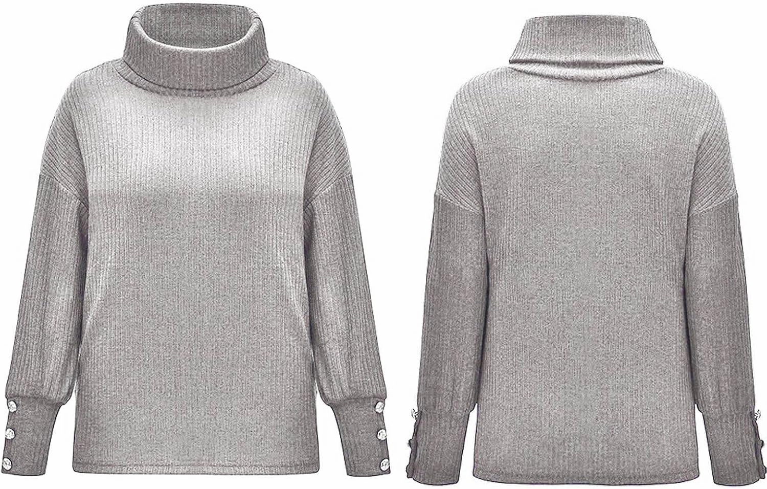 TANGNADE Turtleneck Sweater Women Plus Size Tunic Long Sleeve Cable Knit Sweaters Lightweight Chunky Pullover High Neck