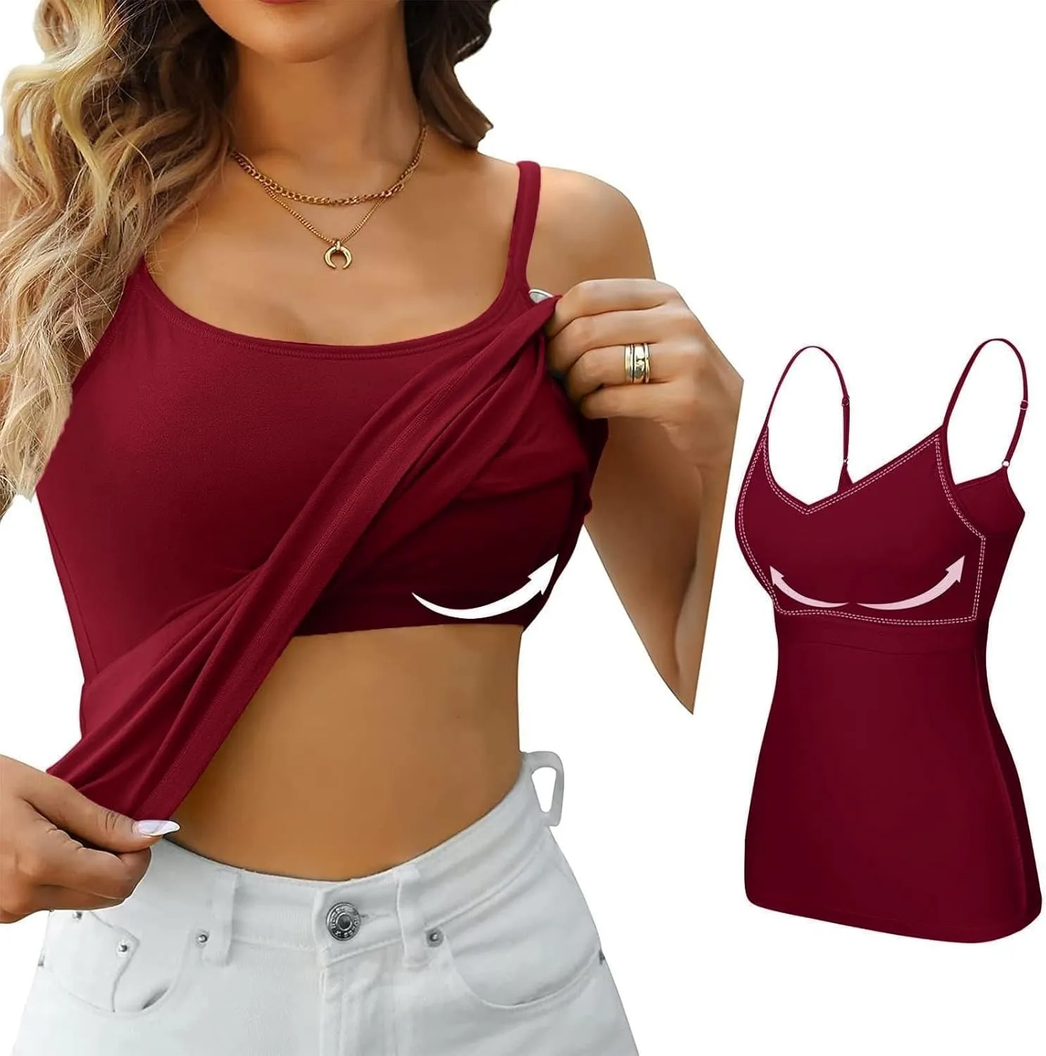 Tank Tops for Women 2024 Cushion Halter Vest without Steel Ring Cup Outside Wear Underwear Women's Cotton
