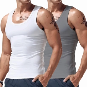 Tank Tops Men Muscle Sleeveless Workout Gym Compression Fit Big and Tall Summer Vest Casual Beach Holiday Running Tanktops