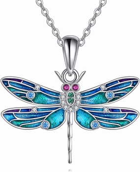 TIGER RIDER Butterfly Necklace for Women 925 Sterling Silver Cubic Zirconia Pendant Necklaces Butterfly Jewelry Birthday Gifts for Women Wife