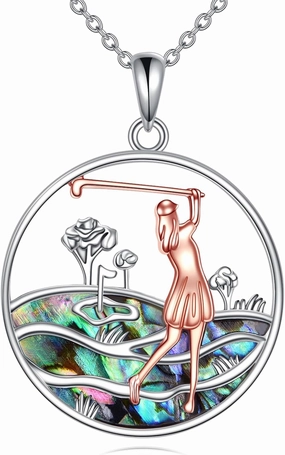 TIGER RIDER Sports Necklace for Women Sterling Silver Golf Soccer Heart Baseball Pendant Necklace Jewelry Gifts Birthday Holiday Gifts for Men Player Sports Fan
