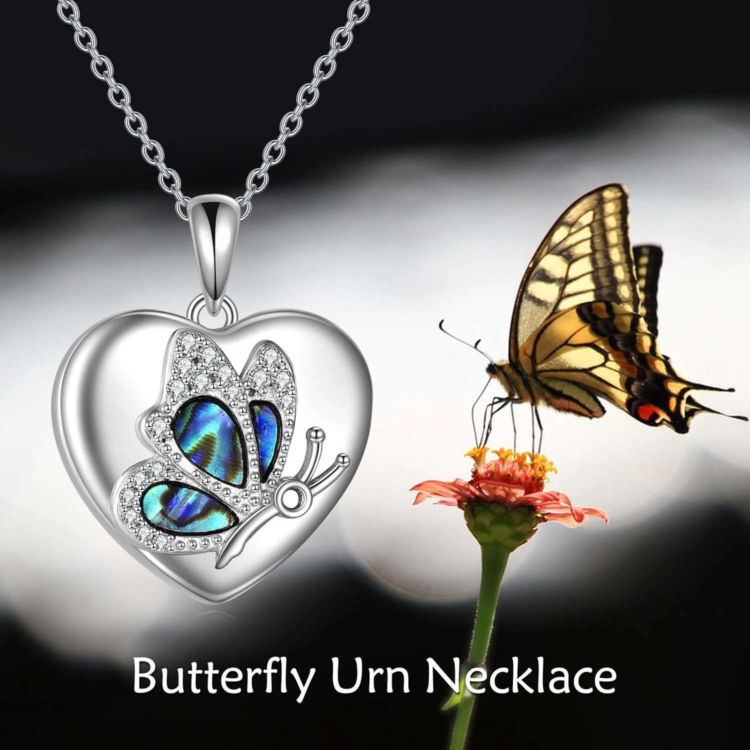 TIGER RIDER Urn Necklace for Ashes Sterling Silver Butterfly Lotus Daisy Urn Necklace Pendant Cremation Jewelry Christmas Birthday Mothers Day Gifts for Women Mom Friends