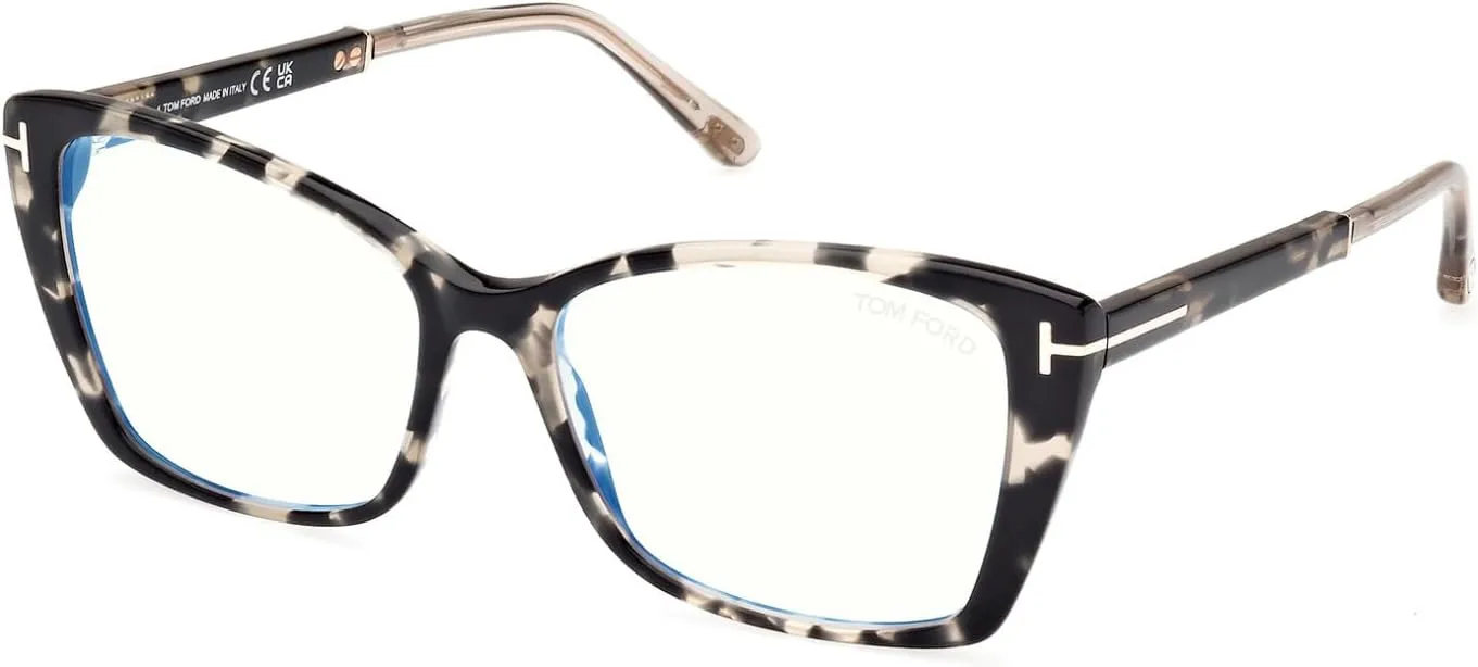 Tom Ford Eyeglasses FT 5893 -B 005 Vintage Black Havana, Shiny Rose Gold, t Lo
