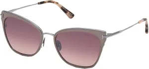 Tom Ford FARYN FT 0843 Shiny Dark Ruthenium/Burgundy 56/19/140 women Sunglasses
