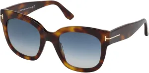Tom Ford FT0613 Sunglasses - Blonde Havana Frame, Gradient Blue Lenses, 52 mm Lens FT06135253W