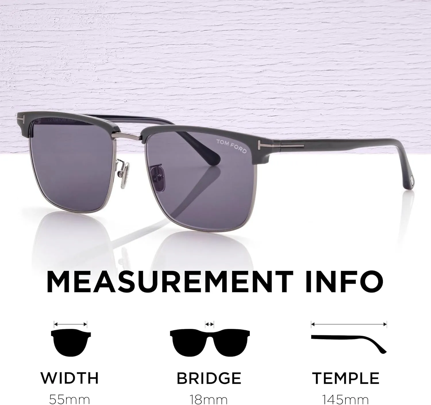 Tom Ford FT0997-H HUDSON-02 Square Shape Sunglasses   Bundle With eSHADES Eyewear Cleaning Kit