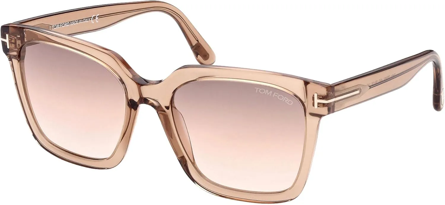 Tom Ford SELBY FT 0952 Transparent Light Brown/Brown Shaded 55/19/140 women Sunglasses