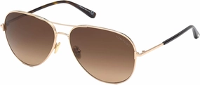 Tom Ford CLARK FT 0823 Shiny Rose Gold/Brown Shaded 59/14/140 unisex Sunglasses