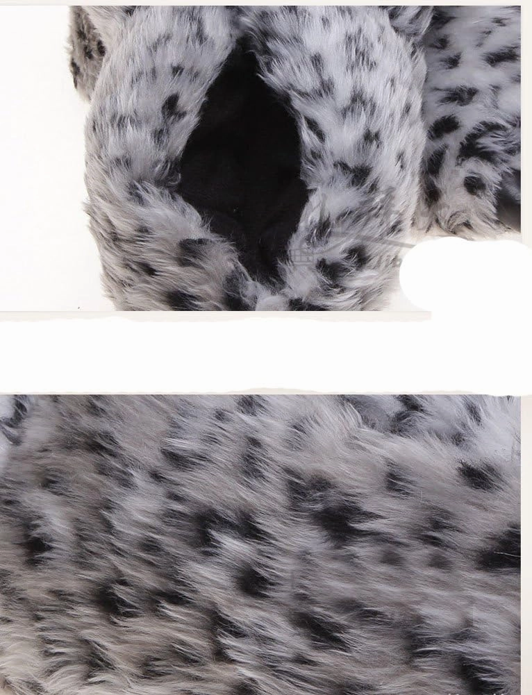 TONWHAR Grizzly Bear Paw Wool Leopard-print Slippers Cartoon Warm Slipper