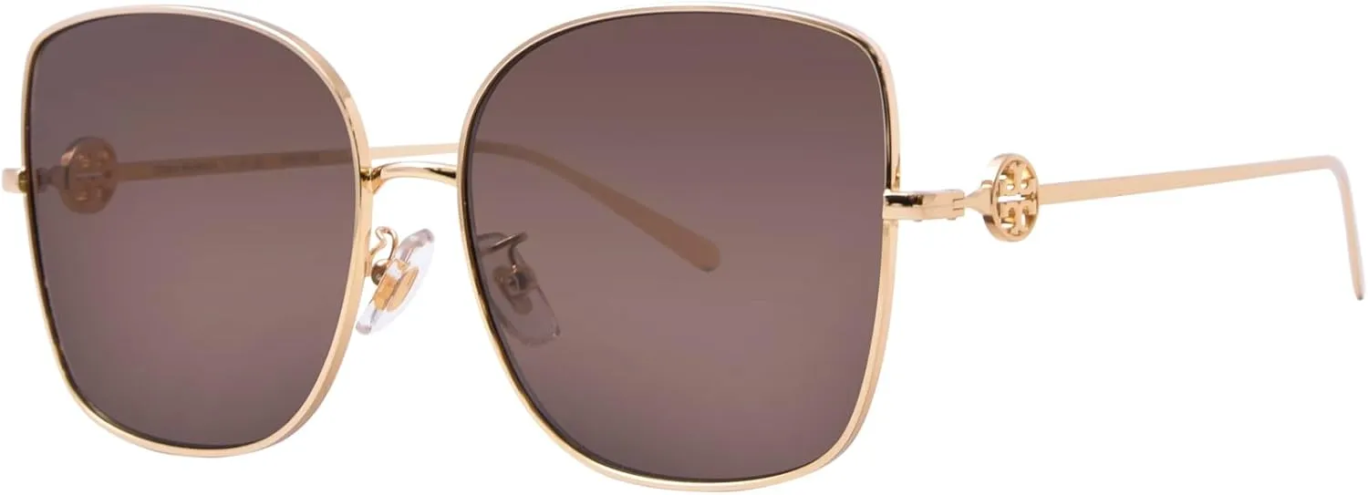 Tory Burch Sunglasses TY 6106 D 334373 Shiny Gold/Dark Brown Polyamide Standar, 60/16/145