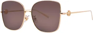 Tory Burch Sunglasses TY 6106 D 334373 Shiny Gold/Dark Brown Polyamide Standar, 60/16/145