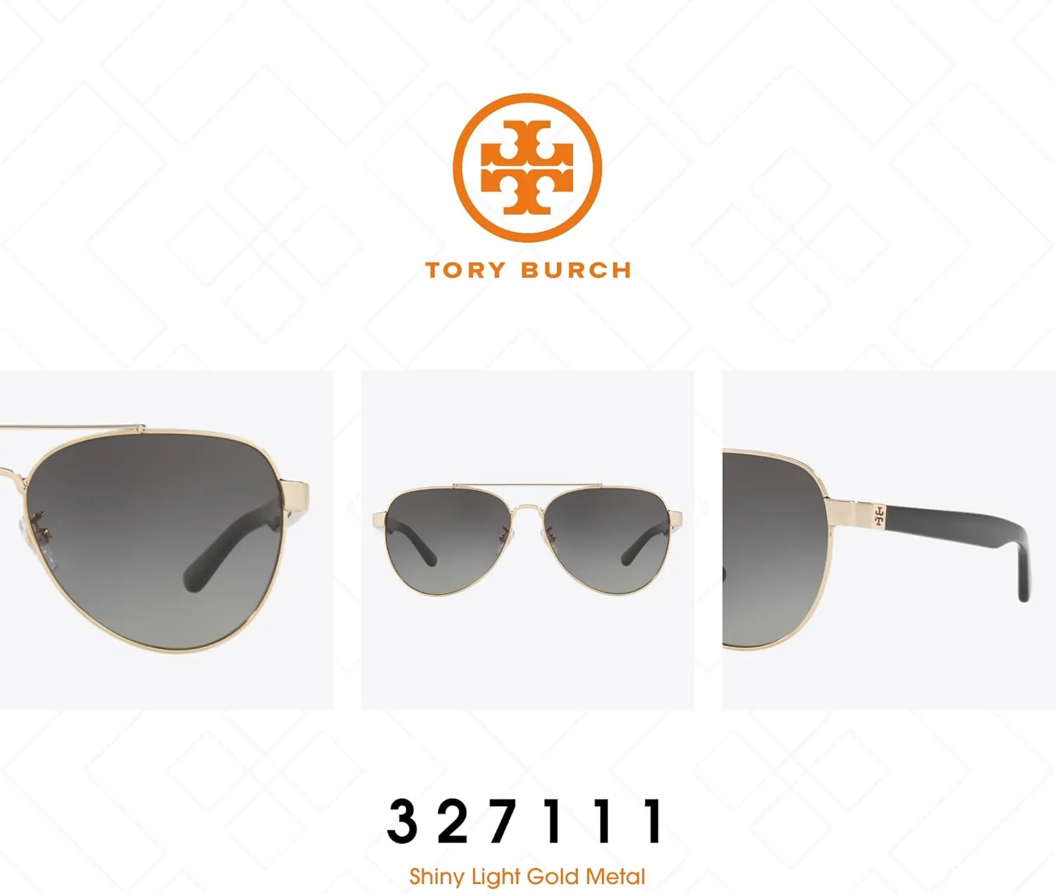 Tory Burch TY6070 Aviator Sunglasses For Women   BUNDLE with Designer iWear Eyewear Care Kit