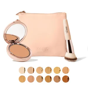 Toty by Sofia Vergara - Ilumina CC Creamy Compact SPF 50  Rosita Bag Vegan Soft Leather Makeup Bag   Ilumina Brush - CC cream foundation with spf 50 - MAKEUP - 1W Bundle