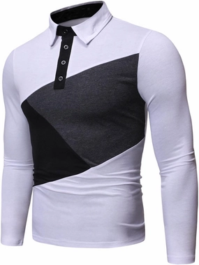 Tshirts Shirts for Men Regular Fit Long Sleeve Cotton Polo Tee Causal Stylish Solid Button Down Muscle Shirt 2023