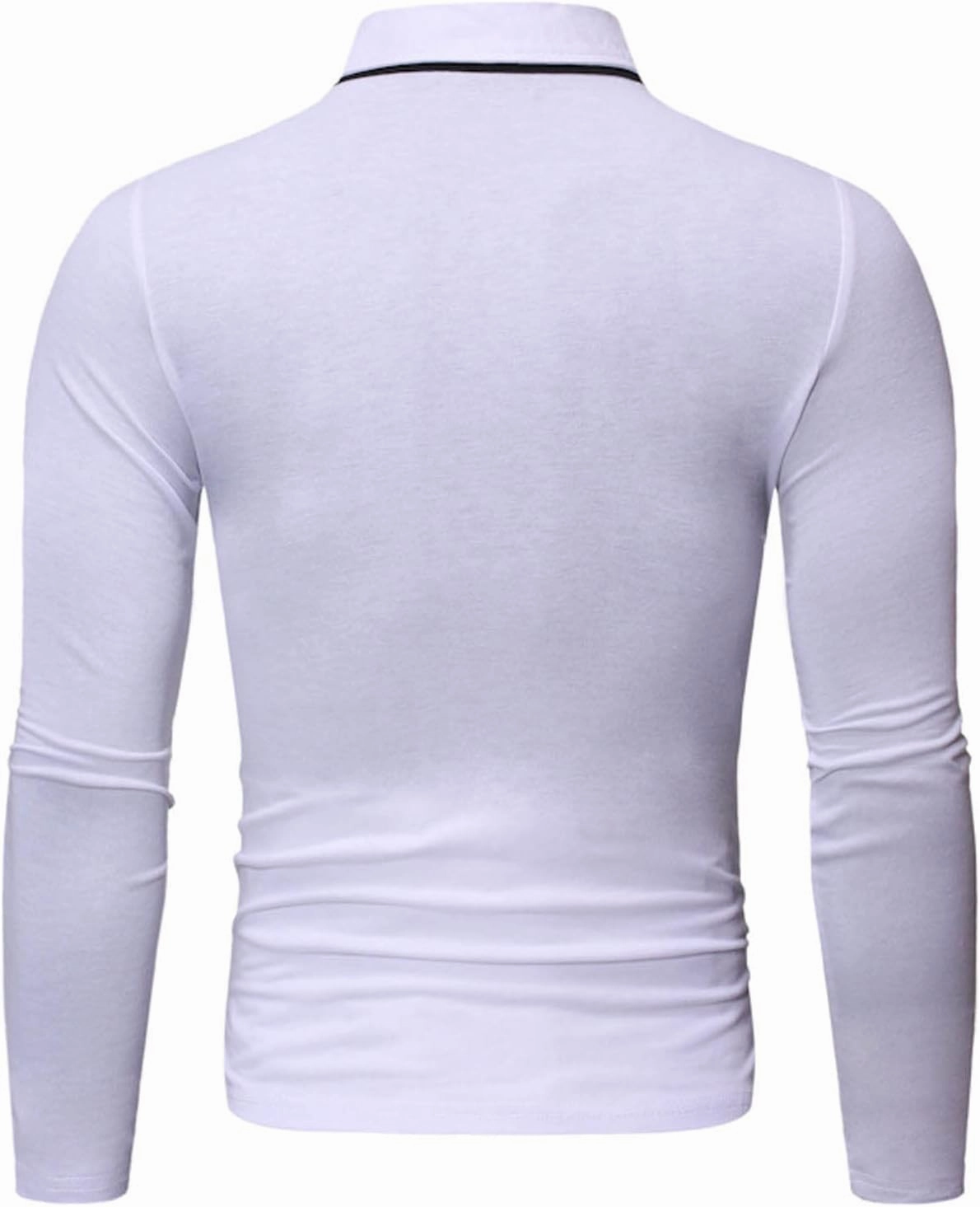 Tshirts Shirts for Men Regular Fit Long Sleeve Cotton Polo Tee Causal Stylish Solid Button Down Muscle Shirt 2023