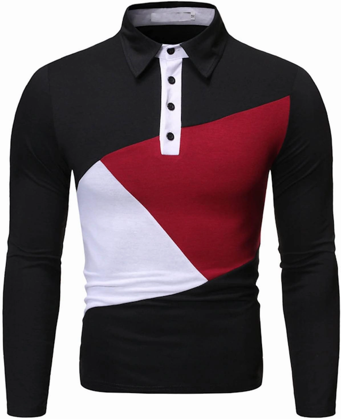 Tshirts Shirts for Men Regular Fit Long Sleeve Cotton Polo Tee Causal Stylish Solid Button Down Muscle Shirt 2023