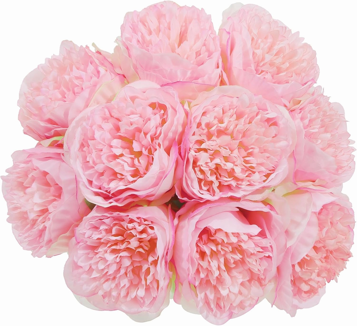 U'Artlines 20 Heads Artificial Peony Silk Flower Leaf Home Office Wedding Party Festival Bar Decor (Pink)