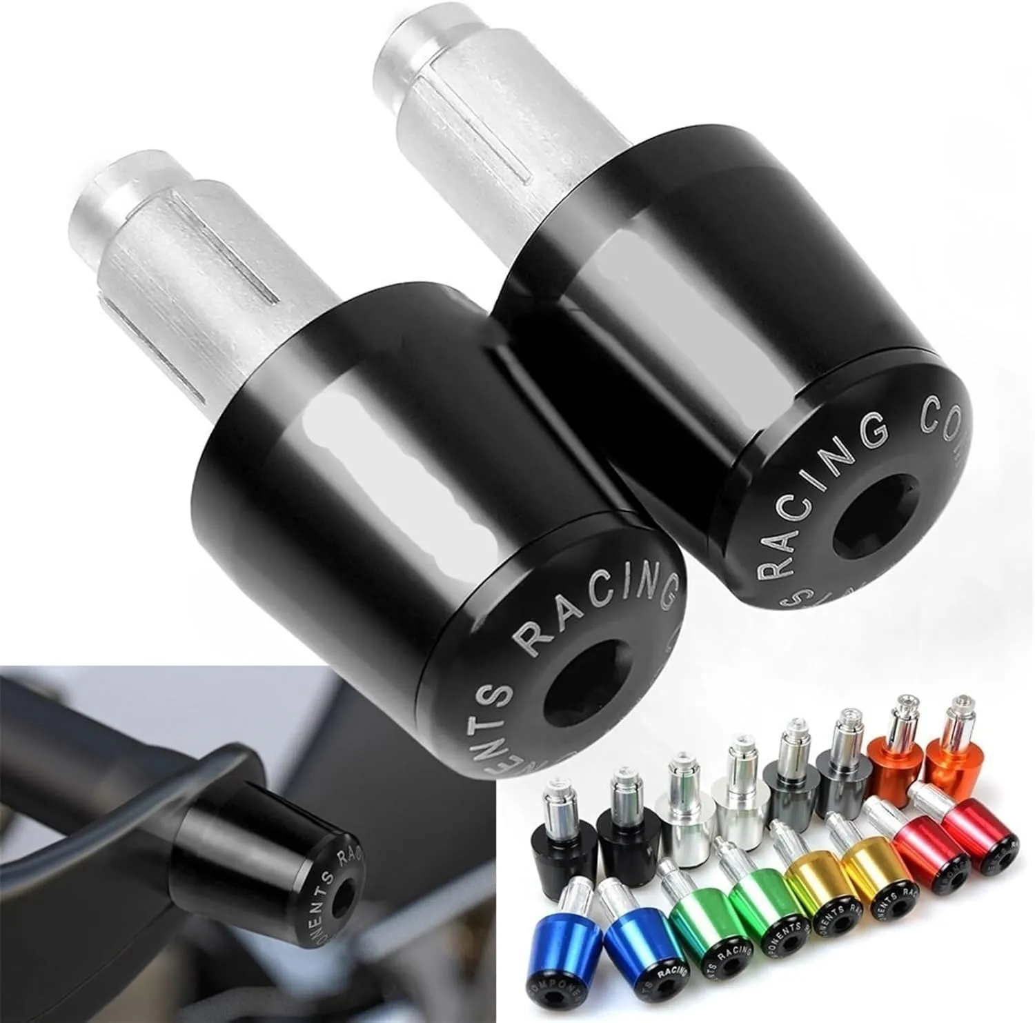 Universal for H&onda VT1100/VT 1100 C Spirit Motorcycle 7/8" 22mm Handlebar Grips Cap Hand Bar Ends Handle Gear Balanced Plugs Slider Cover(Color:Verde)