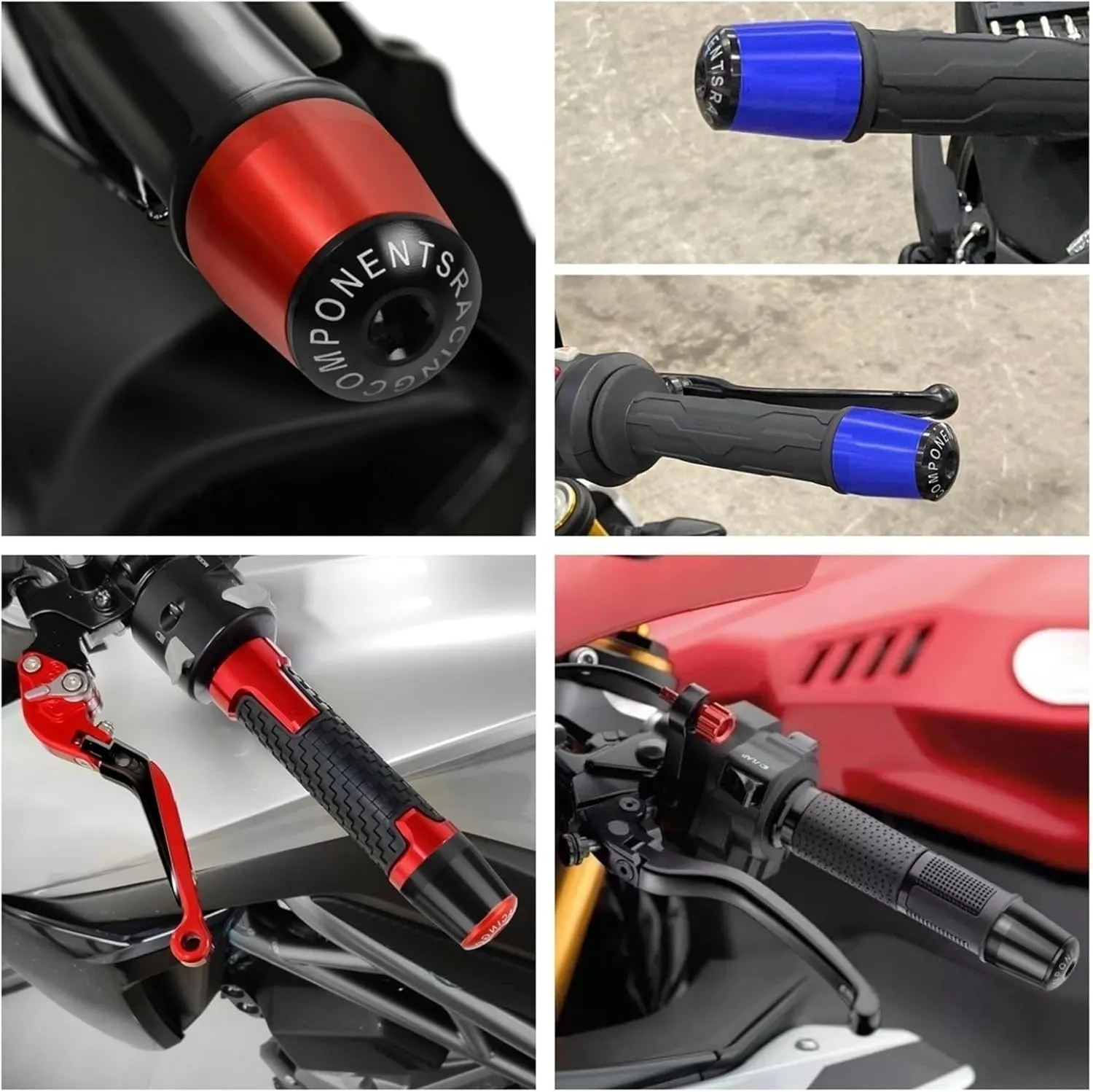 Universal for H&onda VT1100/VT 1100 C Spirit Motorcycle 7/8" 22mm Handlebar Grips Cap Hand Bar Ends Handle Gear Balanced Plugs Slider Cover(Color:Verde)