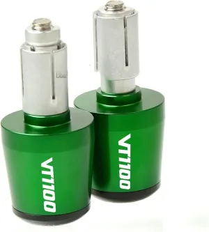 Universal for H&onda VT1100/VT 1100 C Spirit Motorcycle 7/8" 22mm Handlebar Grips Cap Hand Bar Ends Handle Gear Balanced Plugs Slider Cover(Color:Verde)