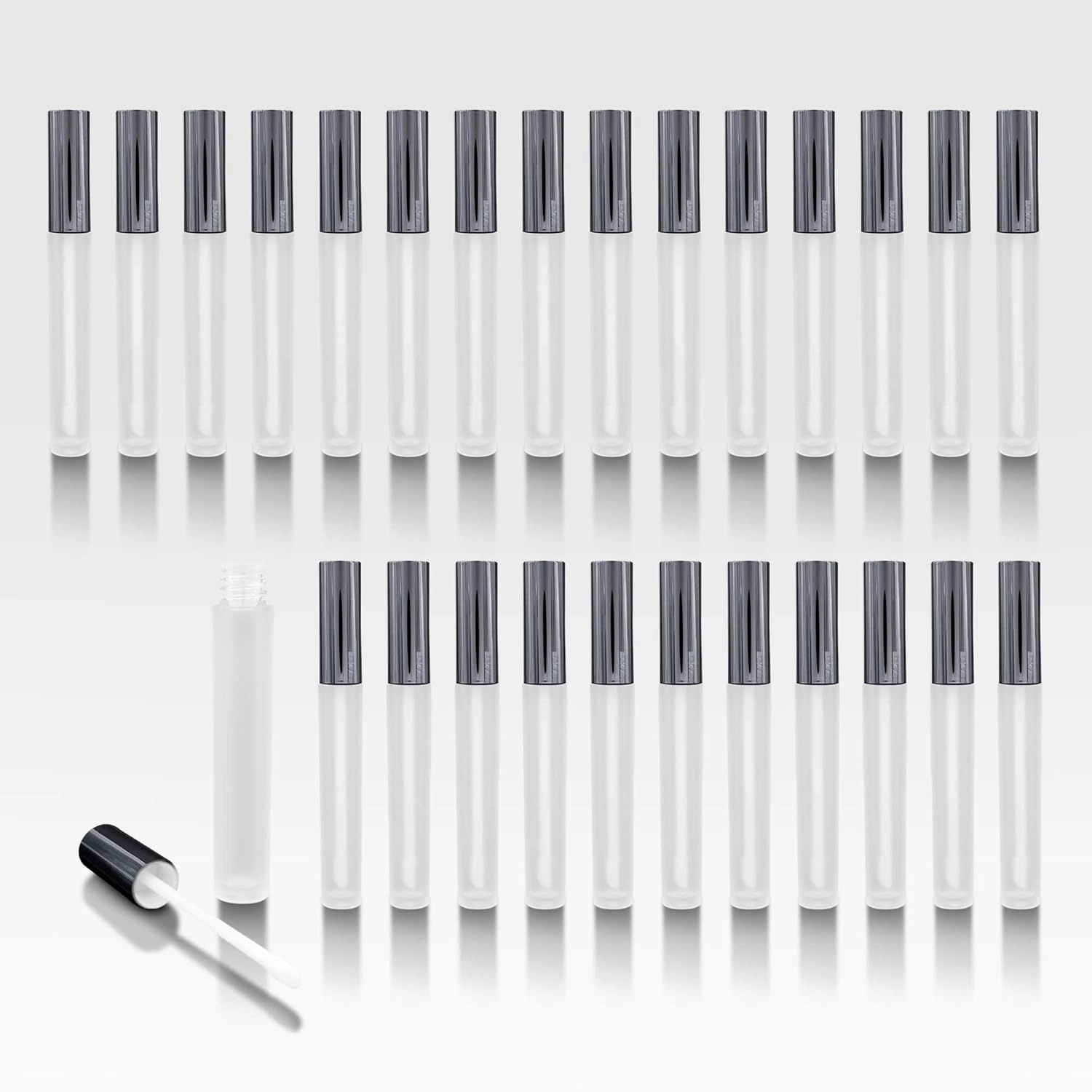 Vibe Frosted Lip Gloss Tubes w/Shiny Silver Cap & Doe Foot Wand (Carton - 336 Pack)