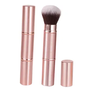 VICASKY 2pcs Retractable Dual End Makeup Brush with Protective Cap Soft Bristles for Foundation Blush Application for Travel Go Makeup