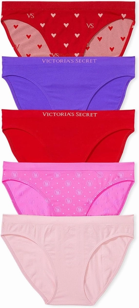 Victoria's Secret Women's Seamless Bikini Underwear, Moderate Coverage Panties for Women, Multi Pack (XS-XXL)