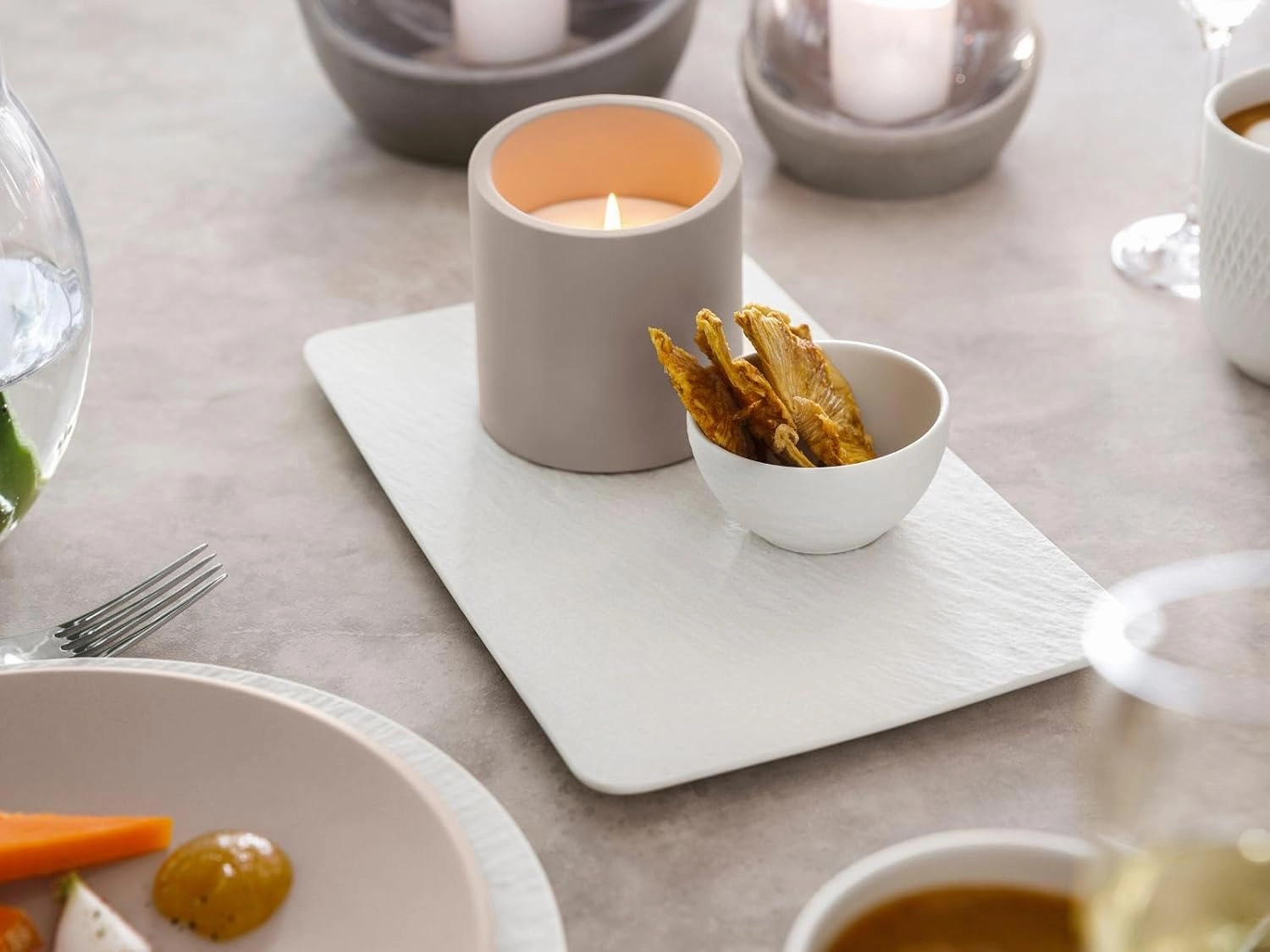 Villeroy & Boch Manufacture Rock Blanc Rectangular Serving Platter White for Meat, Fish and Vegetables, Premium Porcelain