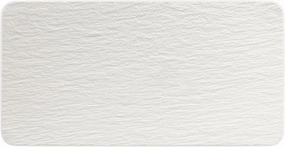 Villeroy & Boch Manufacture Rock Blanc Rectangular Serving Platter White for Meat, Fish and Vegetables, Premium Porcelain