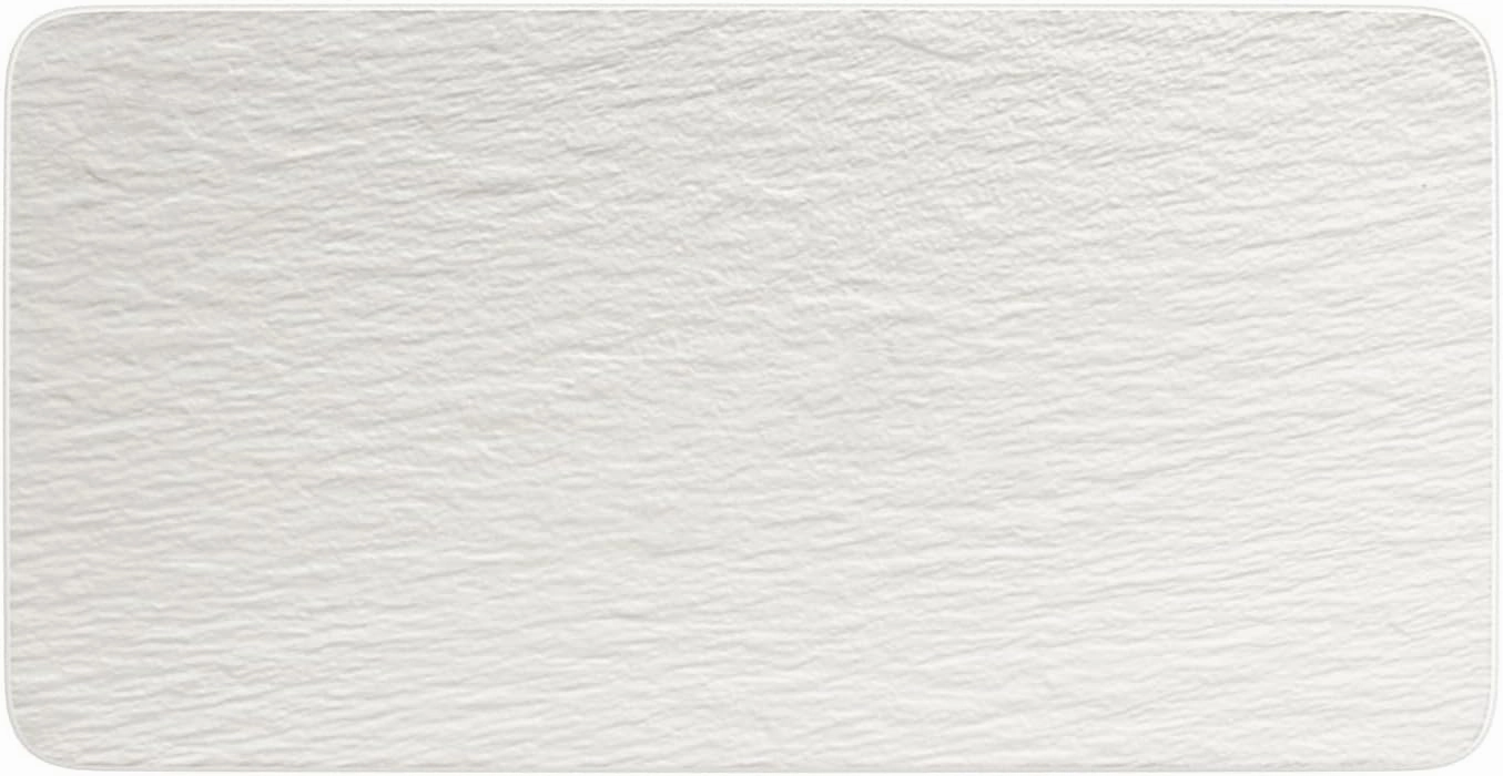 Villeroy & Boch Manufacture Rock Blanc Rectangular Serving Platter White for Meat, Fish and Vegetables, Premium Porcelain