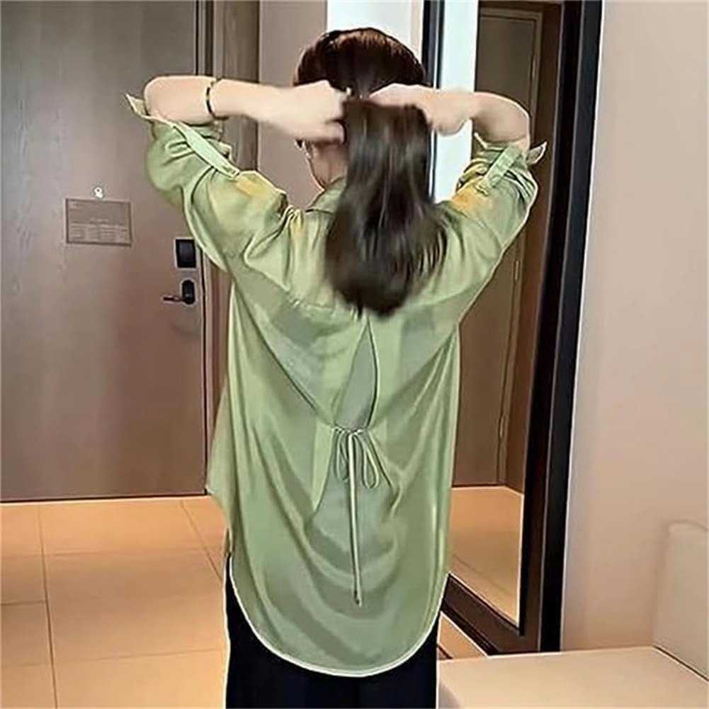 Visulong Shirt, Summer Sunscreen Chiffon Shirt Long Sleeve, Women Lightweight Sunscreen Sheer Cardigan Uv Block