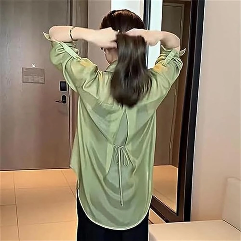 Visulong Shirt, Summer Sunscreen Chiffon Shirt Long Sleeve, Women Lightweight Sunscreen Sheer Cardigan Uv Block