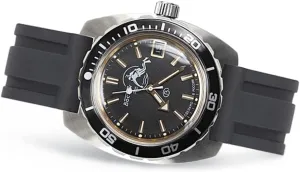 VOSTOK | Classic Amphibian Automatic Self-Winding Russian Diver Wrist Watch | WR 200 m | Fashion | Business | Casual Men's Watches | Model 170805 Black Resin Band