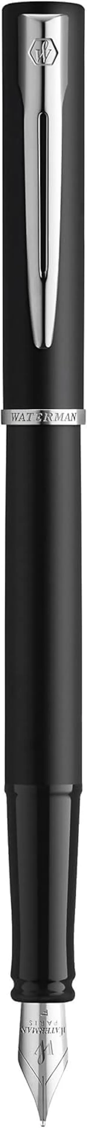 Waterman Graduate Allure Fountain Pen, Black Lacquer, Fine Nib, Blue Ink, Gift Box