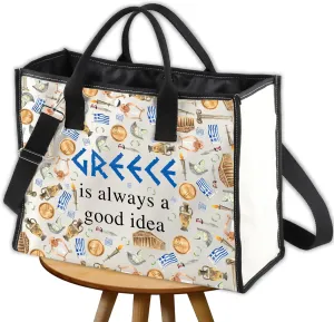 WCGXKO Greece Gift Greece Surprise Trip Gift Greece Is Always A Good Idea Zipper Pouch Makeup Bag