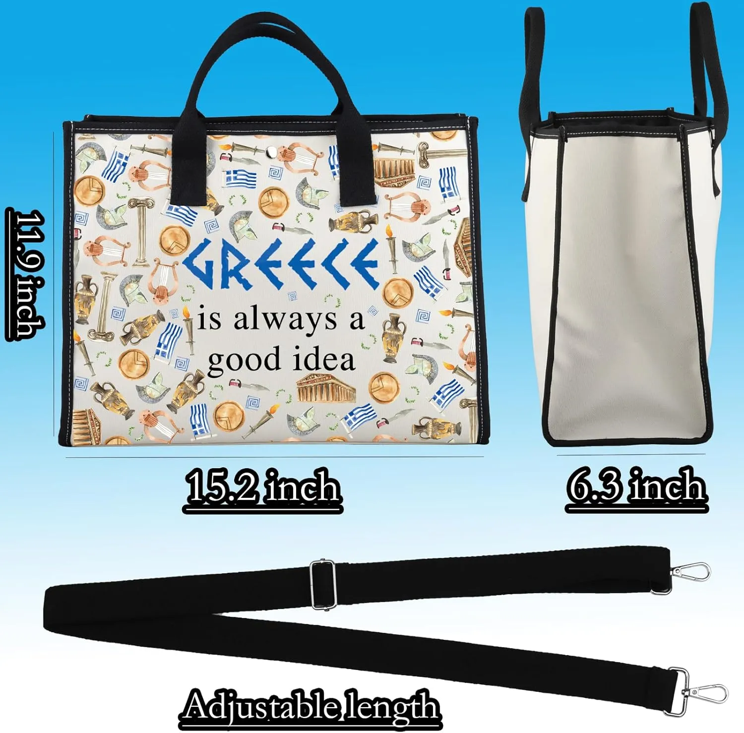 WCGXKO Greece Gift Greece Surprise Trip Gift Greece Is Always A Good Idea Zipper Pouch Makeup Bag