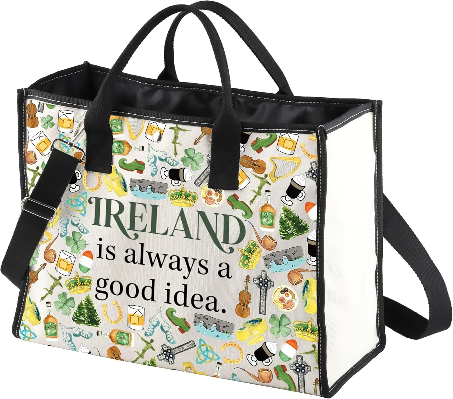 WCGXKO Ireland Trip Gift Ireland Lover Gift Merch Zipper Pouch Makeup Bag LT