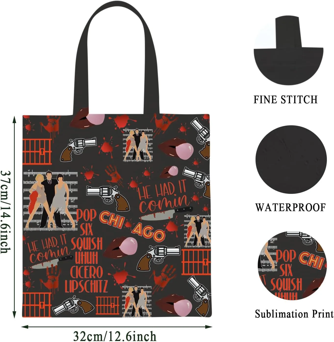 WCGXKO Musical Gift Musical Inspired Gift Six Squish Uh Uh Cicero Lipschitz Cosmetic Bag (Chi tote)