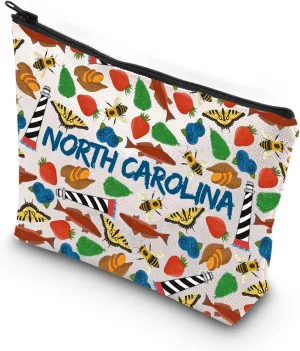 WCGXKO North Carolina Gift North Carolina Trip Gift North Carolina Zipper Pouch Makeup Bag (North Carolina)