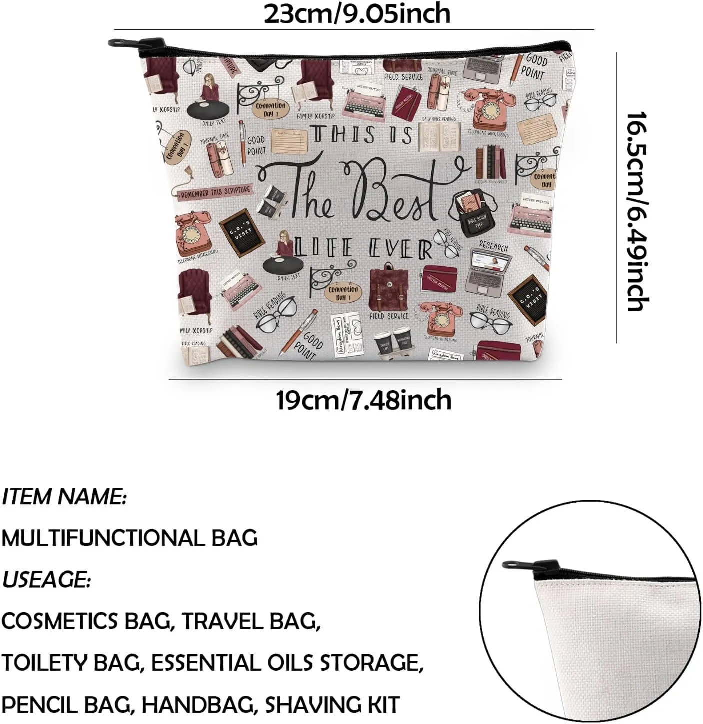 WCGXKO Pioneer Definition JW Gift Pioneer Shopping Bag Gifts For Pioneer Jehovah's Witness JW CanvasReusable Bag